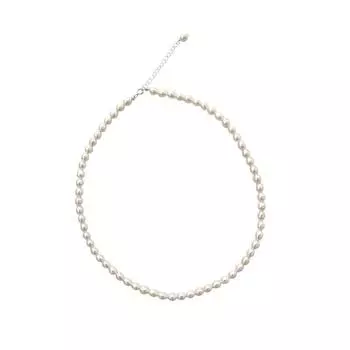 Цепочка-колье с натуральным пресноводным жемчугом, серебряная цепочка на шею 925 пробы, простое и роскошное ожерелье для женщин 36cm