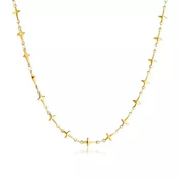 Цепочка крест на ключицу из титановой стали, простая и универсальная, звезда, ожерелье из нержавеющей стали для женщин