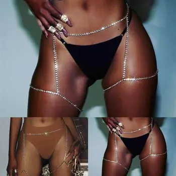 Цепочка на бедро с кристаллами и стразами Элегантный дизайн Volldiamant серебряный