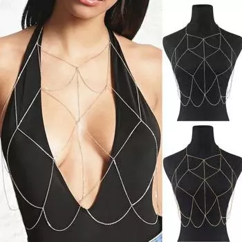 Цепочка на грудь, сексуальная гальваника ручной работы, многослойная кисточка, украшение в западном стиле, ювелирные изделия, корпус из нержавеющей стали