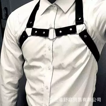 Цепочка на грудь, сексуальные мужские ремни, шейный ремешок, панк-стиль для тела, наплечный ремень, нагрудный ремень, рубашка, аксессуары для ремня в тон