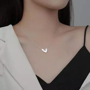 Цепочка на ключицу из белого перламутра в форме сердца, холодный стиль и универсальный стиль, модное женское ожерелье с подвеской в виде ракушек Love
