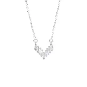 Цепочка на ключицу из бриллиантов в форме замороженного кристалла, японское и корейское универсальное ожерелье с бриллиантами в форме замороженного кристалла, темпераментный женский бриллиант 925 silver