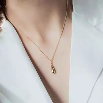 Цепочка на ключицу из стерлингового серебра S925 с каплями воды, женская, особый интересный дизайн, простая мода, универсальное длинное ожерелье с подвеской 42cm +3cm