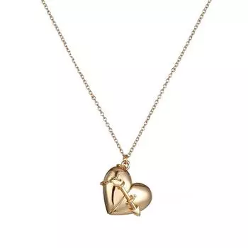 Цепочка на ключицу Открывающийся и закрывающийся Кулон в виде сердца Золото Цепочка-чокер на День святого Валентина Подарок