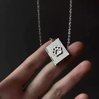 Цепочка на ключицу, ожерелье в виде щенячьей лапки, открывающаяся и закрывающаяся книга, медальон, кулон, ожерелье, сувенир