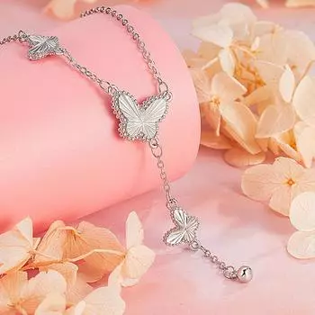 Цепочка на ключицу с бахромой в виде лазерной бабочки, роскошное легкое темпераментное ожерелье, подарок на день рождения для подруги и подруги