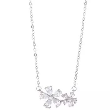 Цепочка на ключицу в стиле меньшинств, женская корейская версия, простой темперамент, маленький свежий флэш-бриллиант, подвеска-цветок с пятью лепестками, цветочное ожерелье