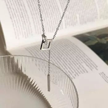 Цепочка на ключицы из стерлингового серебра 925 пробы, квадратная подвеска с кисточкой, колье-колье для женщин и девочек, свадебные украшения Dz484 золотой