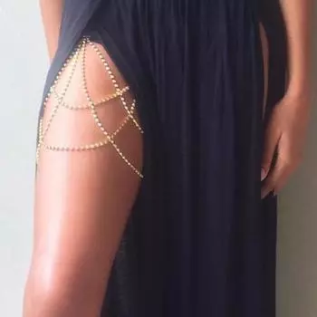 Цепочка на ногу, блестящая женская, яркий блеск серебряный