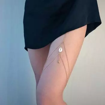 Цепочка на ногу шикарная звезда ракушка любовь сердце очаровательная гипоаллергенная подвязка на бедро летнее женское платье для девочек юбка цепочка для тела пояс на бедро модные украшения F