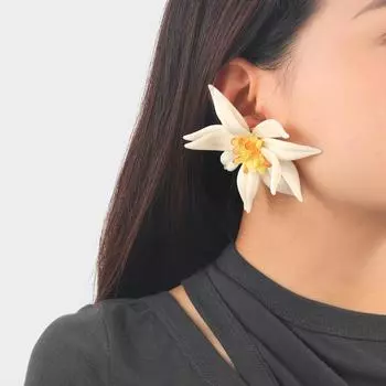 Цепочка на руку, бамбуковые цветы, комплект украшений, браслет, цветочные серьги-гвоздики, большой цветок, колье-чокер, ожерелье для девочек Hand Chain-Green