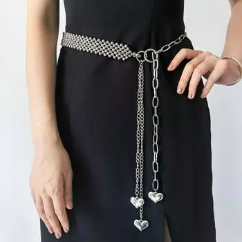 Цепочка на талию Love CCB, цепочка ручной работы из бисера, полая металлическая цепочка, женское декоративное платье в корейском стиле A