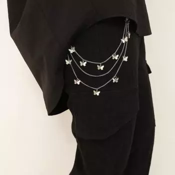Цепочка на талию, многослойная подвеска-бабочка, женская трехслойная цепочка с кистями и брюками, ювелирные изделия золотистый
