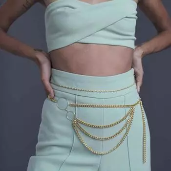 Цепочка на талию, многослойные индивидуальные аксессуары, позолоченная сексуальная геометрическая цепочка на талию живота