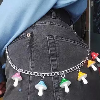 Цепочка на талию, подвеска в виде гриба, украшение для мужчин и женщин, легкая износостойкая цепочка для брюк