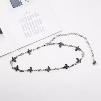 Цепочка на талию с бабочкой Женская летняя декоративная Аксессуары для платья и рубашки Пояс студенческий металлический