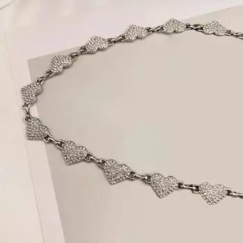 Цепочка на талию с металлическим сердечком Love Heart, женская, ретро, универсальная, серебряного цвета, цепочка на талию, платье, короткая юбка, готический аксессуар с цепочкой 1 pcs