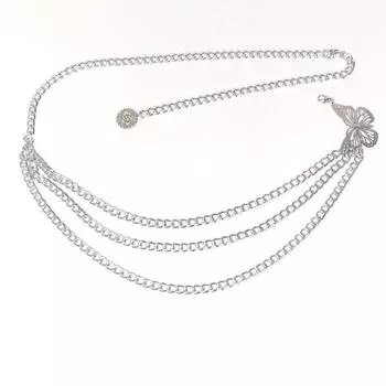 Цепочка на талию в виде бабочки, элегантная многослойная цепочка на талию с кисточками в виде бабочки для женщин, металлическая цепочка на талию для платья, женский пояс золотой