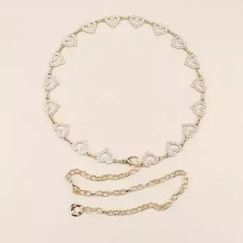 Цепочка на талию женская с высоким чувством женская ретро серебряная любовь летняя юбка золотой металлический ремень-цепочка