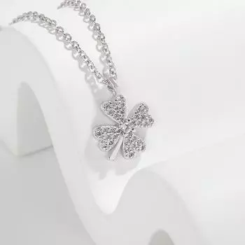 Цепочка-ошейник с подвеской в виде счастливой травы розового бриллианта для женщин из числа меньшинств, дизайн Sense INS, модное ожерелье с четырьмя листьями травы