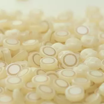 Цепочка Перламутровая пуговица Темный глаз Французский нишевый дизайн Рукав Воротник Пуговица Рубашка Кардиган Одежда Пуговица 1 #[DF581 #circle beige] 11mm