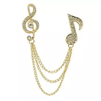 Цепочка с кисточками, музыкальные ноты, брошь, булавка на лацкан, значок унисекс, броши, ювелирные изделия золотой