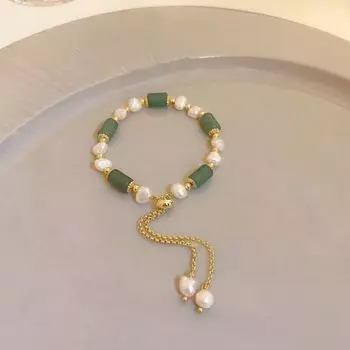 Цепочка с простым жемчугом, крутая сладкая ручная цепочка в стиле барокко, женский браслет, браслет в корейском стиле
