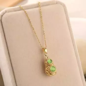 Цепочка с волнистой полой тыквой, ожерелье из титановой стали, цепочка для девочки-воротника gourd