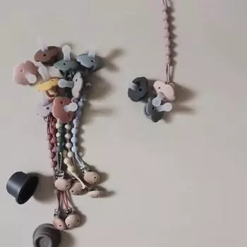 Цепочка с зажимом для детской соски, простая цепочка в европейском стиле, одноцветная цепочка с зажимом для сосков для новорожденных, силиконовая игрушка, цепочка против падения серый