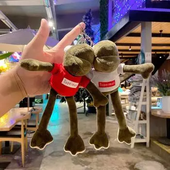 Цепочка современный милый мультфильм лягушка плюшевый рюкзак кулон сумка аксессуары