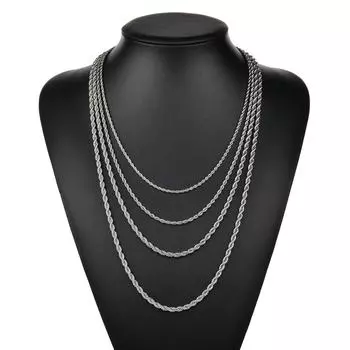 Цепочка унисекс, серебряное мужское ожерелье, черное ожерелье из нержавеющей стали с подвеской, Золотая цепочка, ожерелье, ювелирные изделия в стиле хип-хоп, панк, для женщин и мужчин, уникальные Silver 3.0mm*60cm