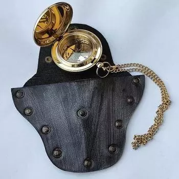 Цепочка-защелка для колпачка компаса со специальным кожаным чехлом в морском стиле, винтажная, 5,08 см