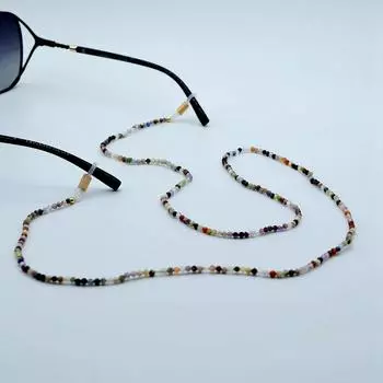 Цепочки для очков из радужных камней, аксессуары для солнцезащитных очков из натурального хрусталя, креативные цепочки для очков ручной работы, подарки для мам