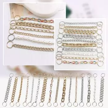 Цепочки для украшения обуви, блестящая металлическая цепочка для подростков, мужчин, женщин, взрослых, аксессуары для обуви One Size