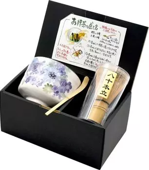 Ceramic Ai Hana Kobo Mino Ware Matcha Bowl Set Blue W21 H10 20176 Size Bowl Approx. 10.2 H7.8/Box D12.2 синий