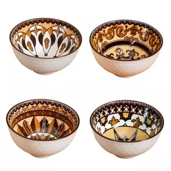 Ceramic Bowl for Snacks (300ml) - Dishwasher & Microwave Safe Bowl Set of 4, Multipurpose Serving Bowls Set for Rice, Dal, Fruits, Salad