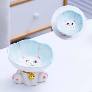 Керамическая миска для кошек, кормушка для еды, блюдо для кормления домашних кошек, домашних животных Style B