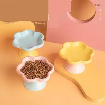 Ceramic Cat BowlsExtra Wide Cat Food Bowl Pet Feeding Dish Great Height for Protecting Spine Dog Bowl Easy To Clean Pet Products