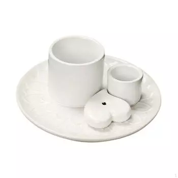 Ceramic Censer and Palo Santo Holder, Incense Burner Candle Stand for Desktop Use белый