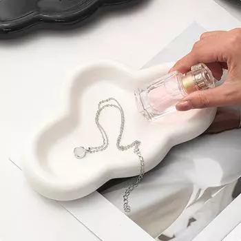 Ceramic Cloud Shape Jewelry Dish ins Saucers Plate Desktop Sundries Storage Plate Home Decor Photography Props