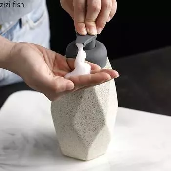 Ceramic Foam Soap Dispenser Bottle Kitchen Hand Sanitizer Bottle Shampoo Body Wash Lotion Bottle Customizable logo for hotels