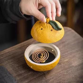 Ceramic fruit shaped incense burners and portable gourd incense burners, meditation yoga home decoration incense burners