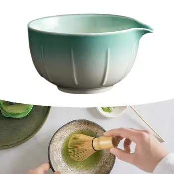 Ceramic Green Tea Bowl 500ml 14x12.6x7.2cm Lightweight for Friends Lovers Multifunctional Style A