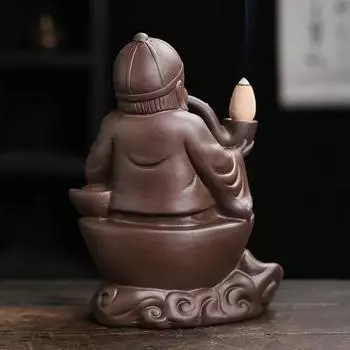 Ceramic Handicrafts Relaxation Old Man Backflow Incense Burner Incense Holder Censer Home Ornament