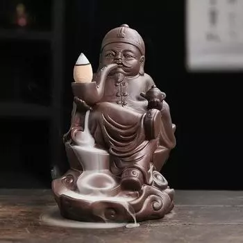 Ceramic Handicrafts Relaxation Old Man Backflow Incense Burner Incense Holder Censer Home Ornament