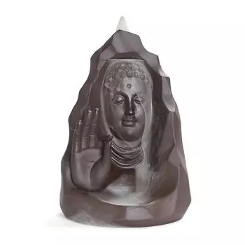 Ceramic Handicrafts Zen Buddha Purple Clay Backflow Incense Burner Incense Home Ornament Zen Meditation Relaxation Decoration