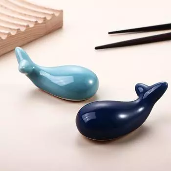 Ceramic Home Decoration Kitchen Whale Shape Chopsticks Holder Spoon Rack Chopsticks Stand Tableware A