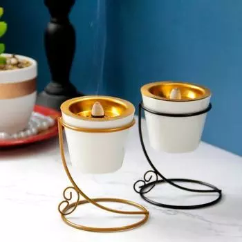 Керамическая курильница Современная золотая курильница золотой