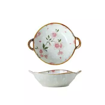 Ceramic Japanese Noodle Bowl 7.5inch Salad Bowl Kitchen Tableware Soup Bowl Oven Style C